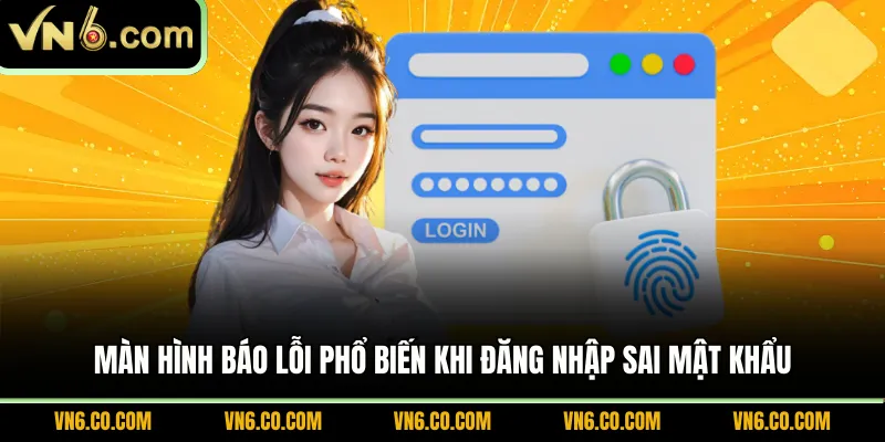 Màn hình báo lỗi phổ biến khi đăng nhập sai mật khẩu