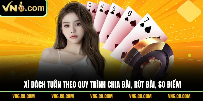 Xì dách tuân theo quy trình chia bài, rút bài, so điểm